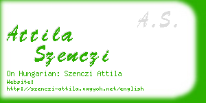 attila szenczi business card